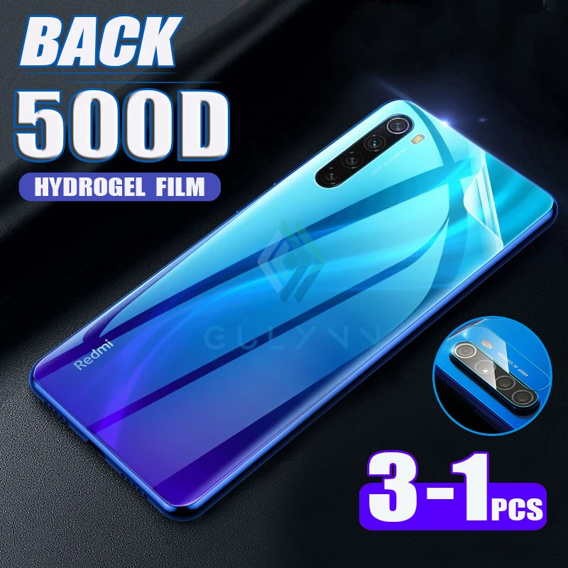 2 в 1 500D Гидрогелевая пленка для Xiaomi Mi 9 9Lite 10 A3 15H Защитное стекло камеры Redmi Note 8 8T 7 4X