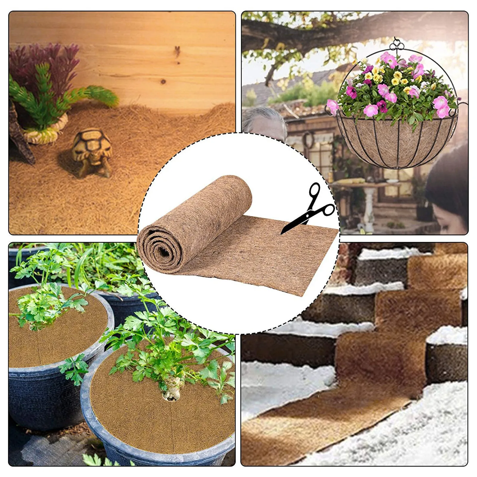 

Coir Fiber Liner Round Coconut Control Plant Cover Flower Pot Fibers Disc Coir Weede Natural Coconut Control Rings For Weede