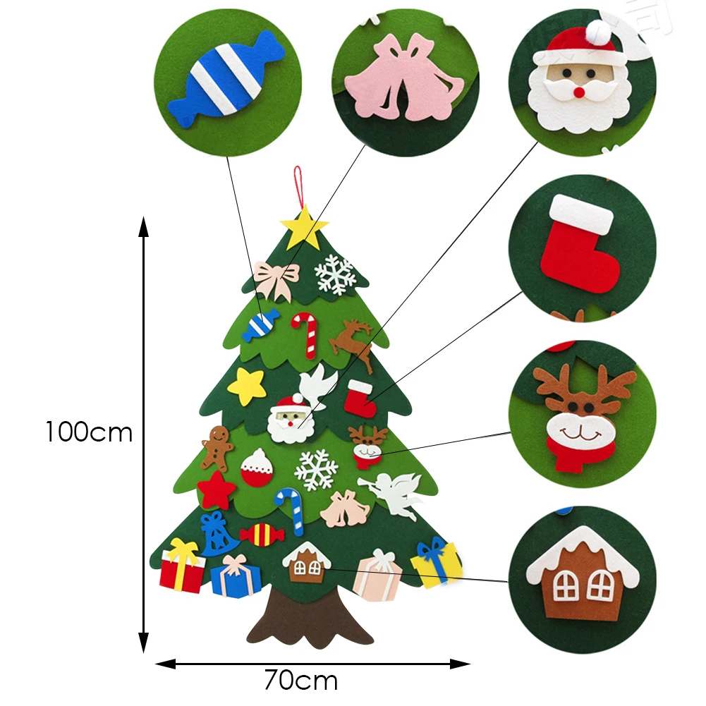 DIY Three-dimensional Felt Cloth Christmas Tree Gifts Kids Toys Artificial Wall Hanging Ornaments Decoration | Игрушки и хобби