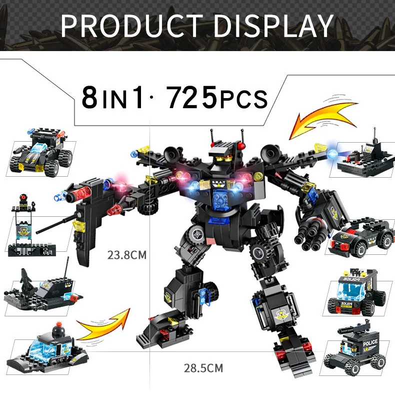 Городская полиция серии SWAT 8 в 1 обновленная версия городской полицейский участок