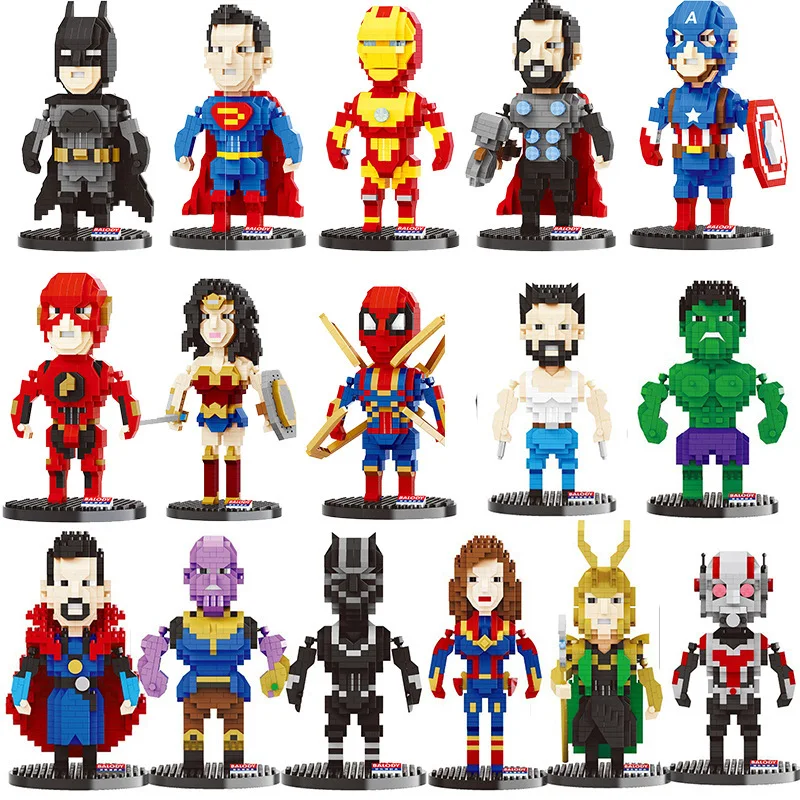 

Marvel Avengers Building Blocks Hulk Thor Loki Doctor Strange Thanos Captain Mini Bricks Figures Toys For Children'S Gift