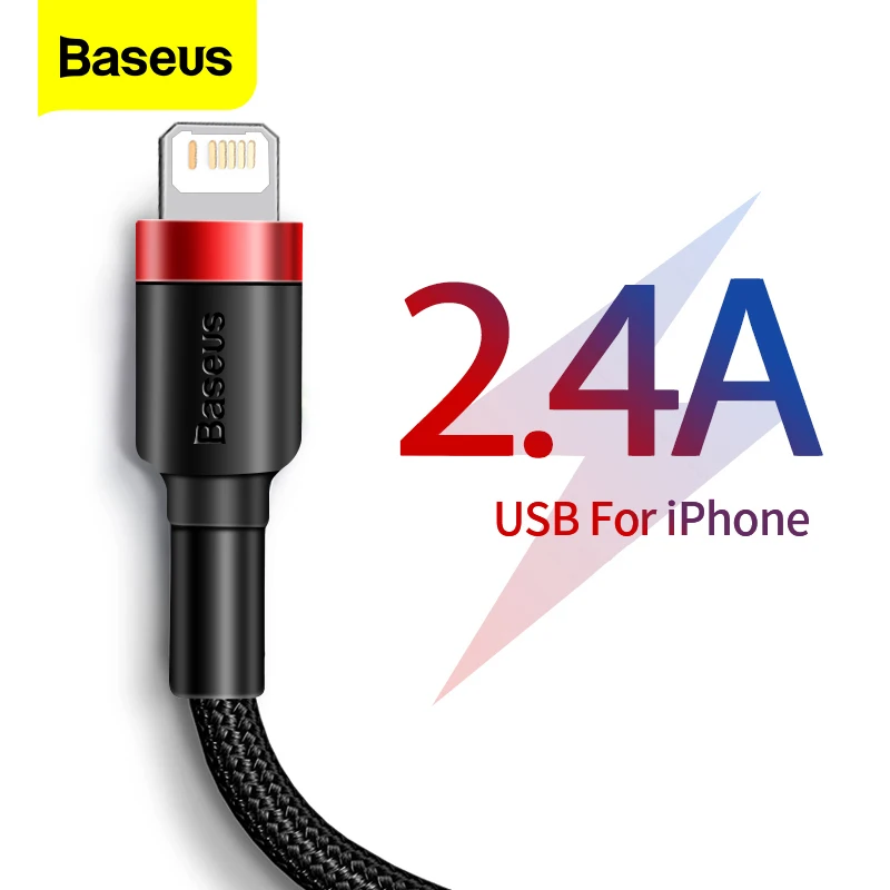 USB-кабель Baseus для iPhone 11 Pro Max XR X 8 12 Mini iPad 2 4 А зарядное устройство быстрой зарядки