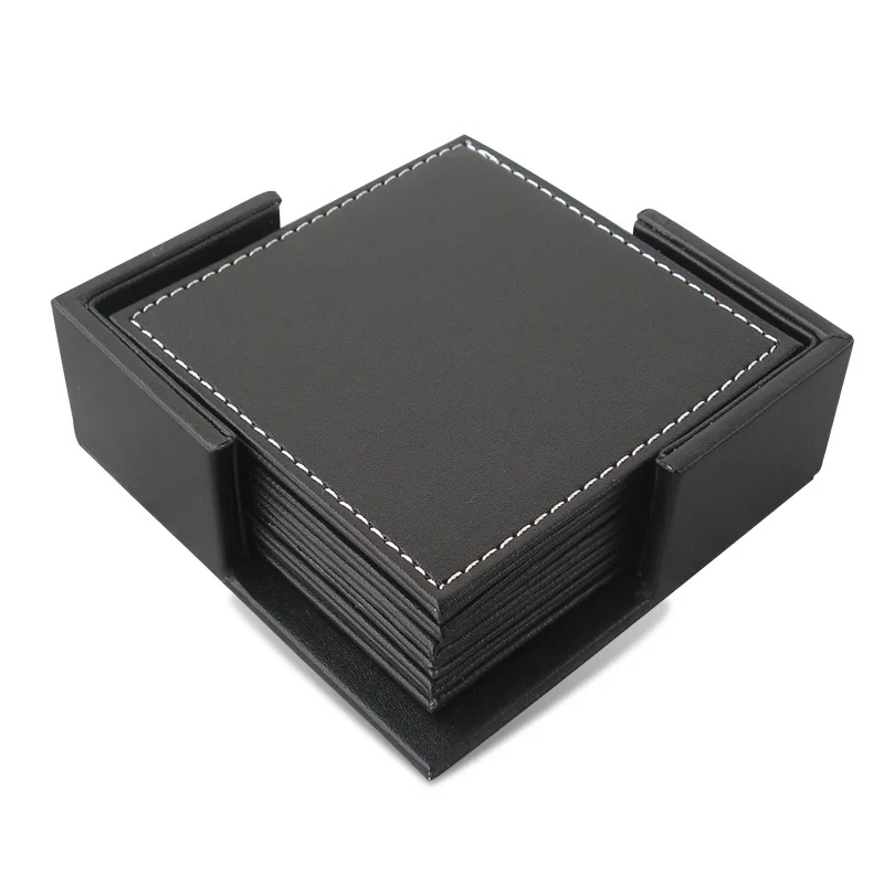 

Pu Leather Non Slip Heat Insulation Hot Pad Kitchen Mat Drink Cup Coasters for Glasses Table Placemats for Table Mat Waterproof