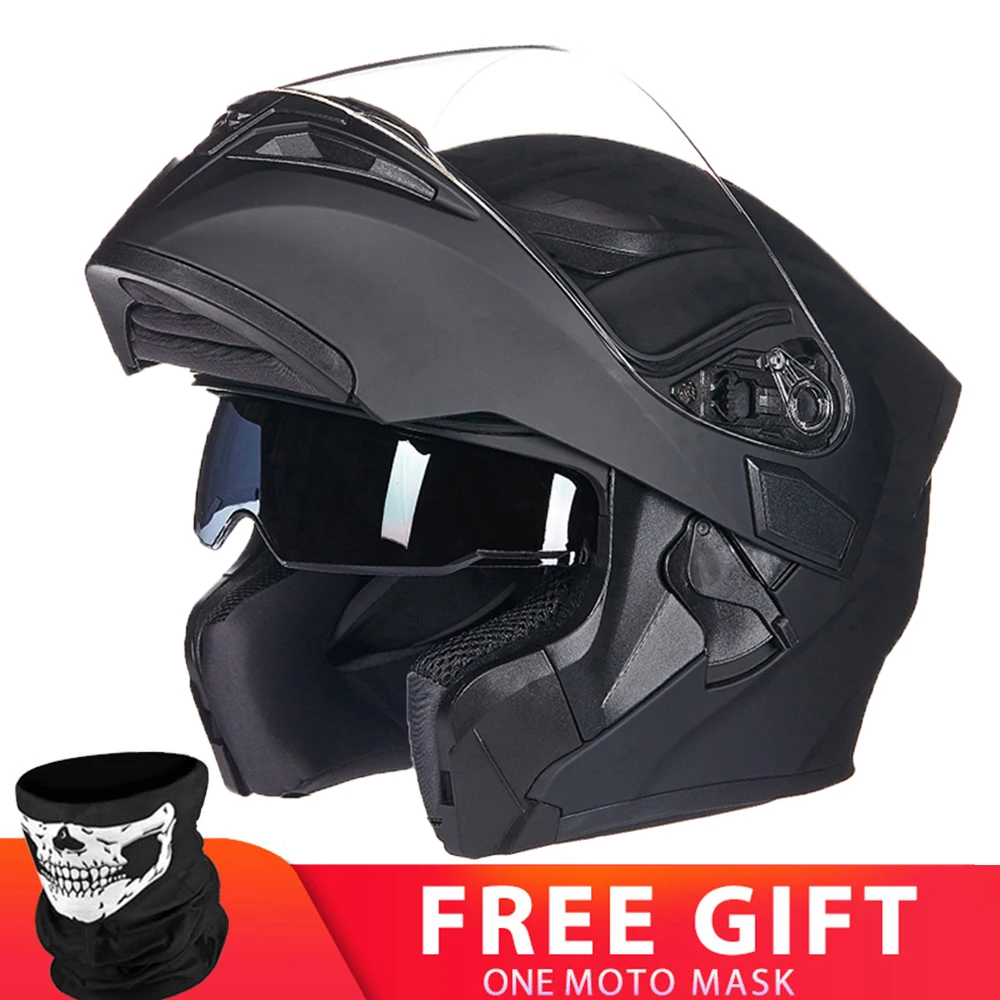 Flip Up Modular Motorcycle Helmet Double Lense Full Face Helmet Men Casco Racing Capacete Motorbike Riding Helmet Casco Moto DOT