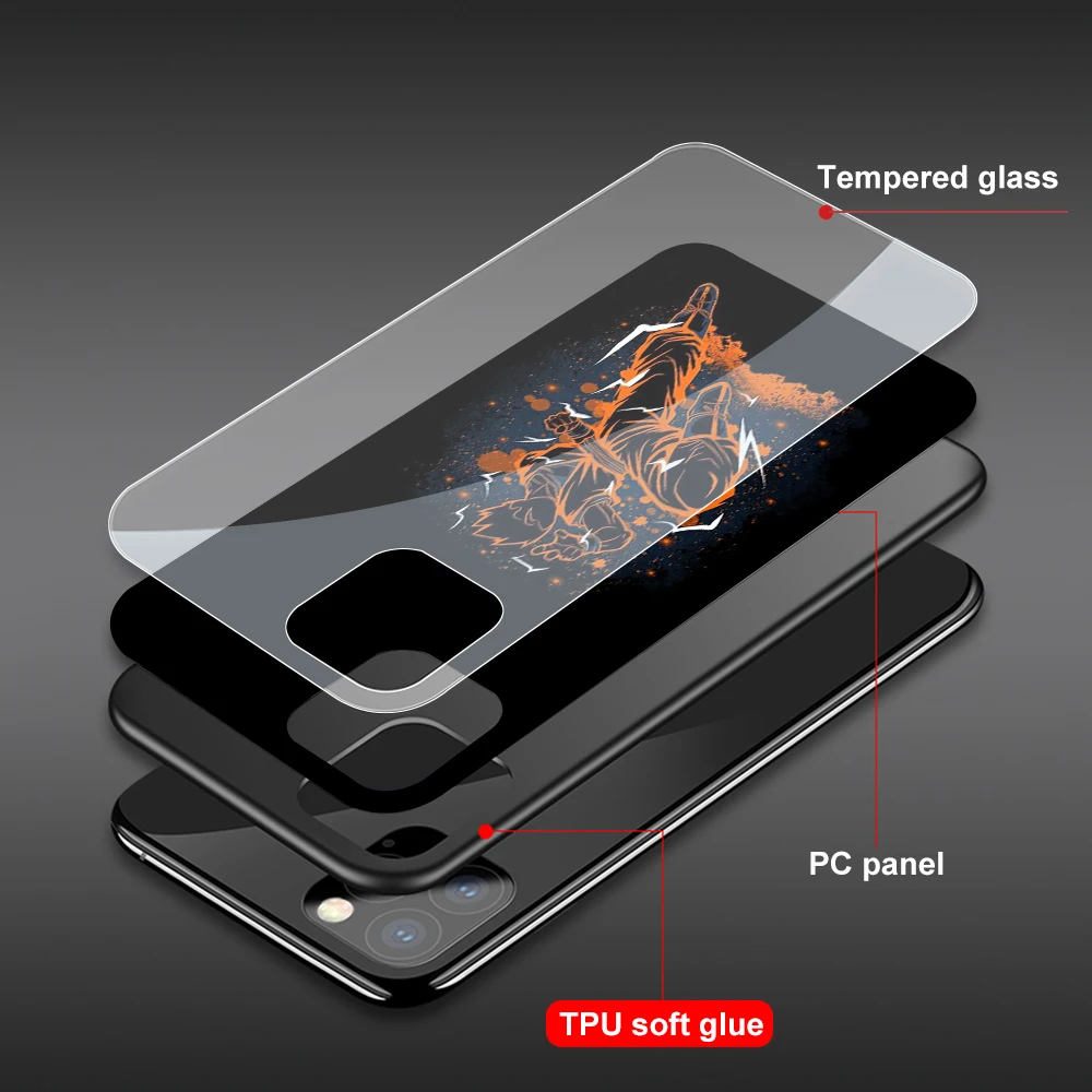 Ciciber Dragon Ball чехол в виде светящегося стекла для iPhone 11 Pro Max 7 8 6 6S Plus X XR XS задняя