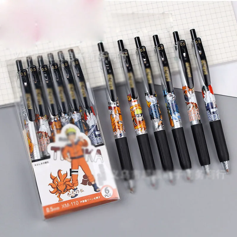 

36 pcs/lot Kawaii Ninja Press Gel Pen Cute 0.5mm Black Ink Signature Pens Promotional Gift Stationery School Supplies