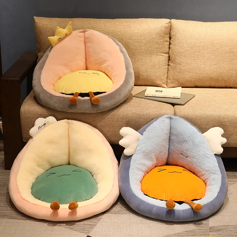 

2021 Avocado Cushions with Wings Plush Seat Cushion Indoor Floor Stuffed Cartoon Sofa Cushion with Wings Animal Decor Pillow