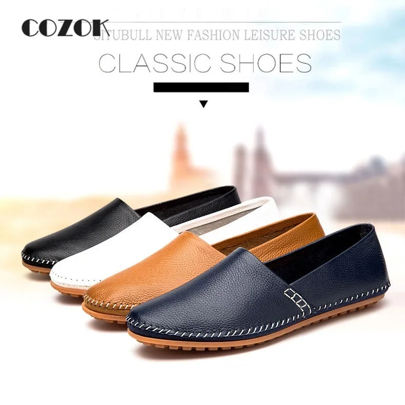 [Soft] Men&#39;s Shoes Casual Shoes Lazy Low-cut Set Foot Mid-mouth Single Shoes Cowhide Leather Handmade Leather Shoes