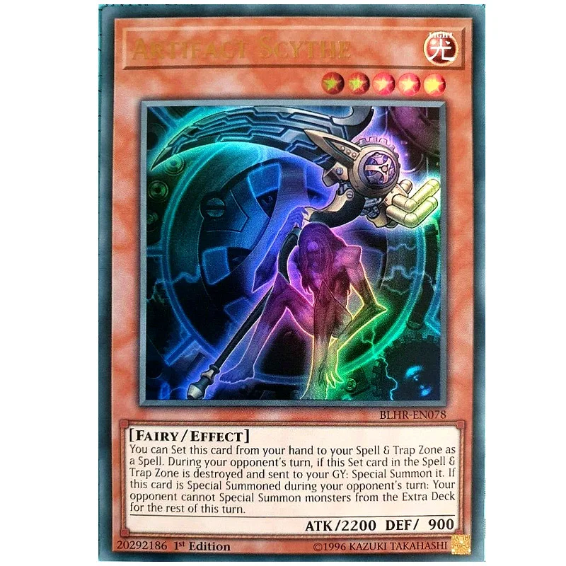 

Yu Gi Oh English Artifact Scythe UR Card BLHR-EN078 Ancient Relic-Death Scythe 6L1 B6A Monster Card