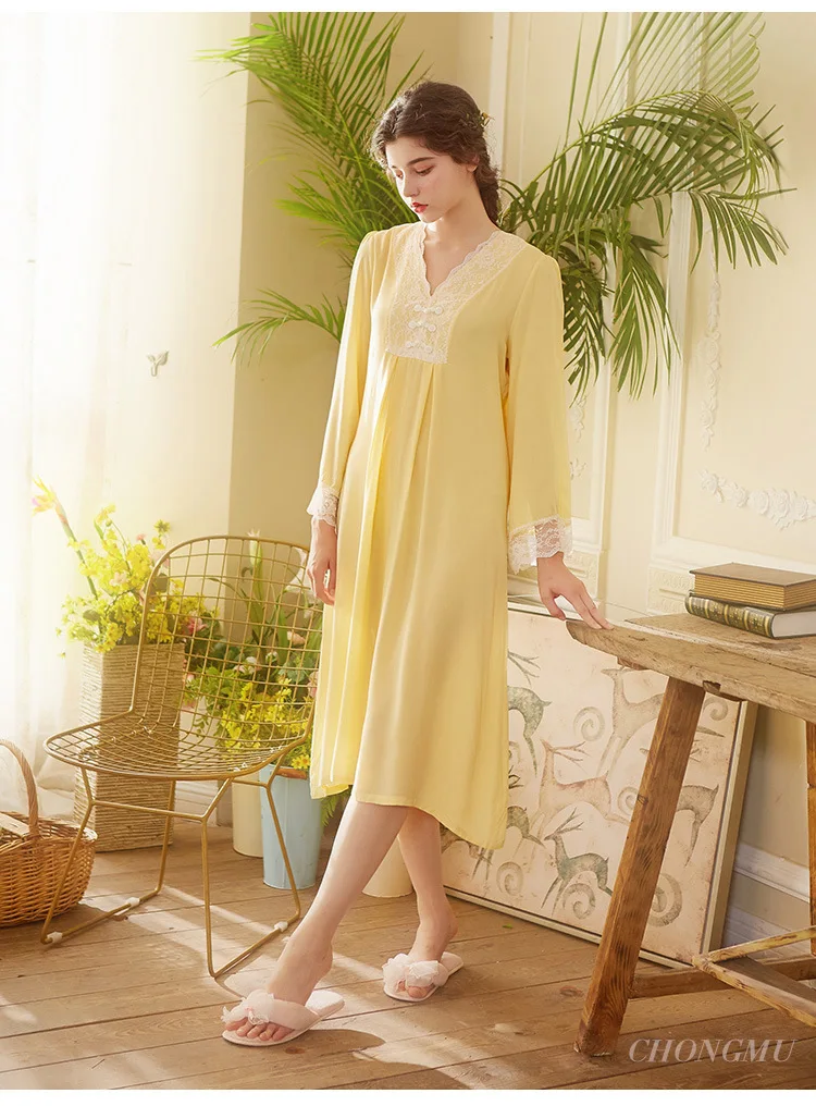 Летняя новая красивая ночная рубашка в винтажном китайском стиле с пряжкой