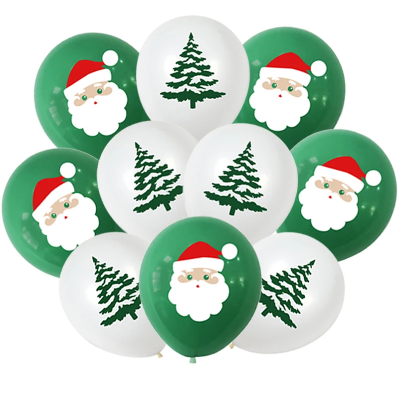 

10pcs Santa Claus Xmas Tree Latex Balloon Confetti Air Ballons Merry Christmas Party Baloons Kids Birthday Party Supplies