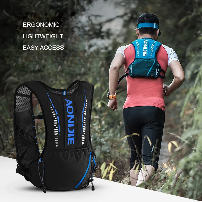 AONIJIE C9102S Black Ultra Vest 5L Hydration Backpack Pack Bag Soft Water Bladder Flask Hiking Trail Running Marathon