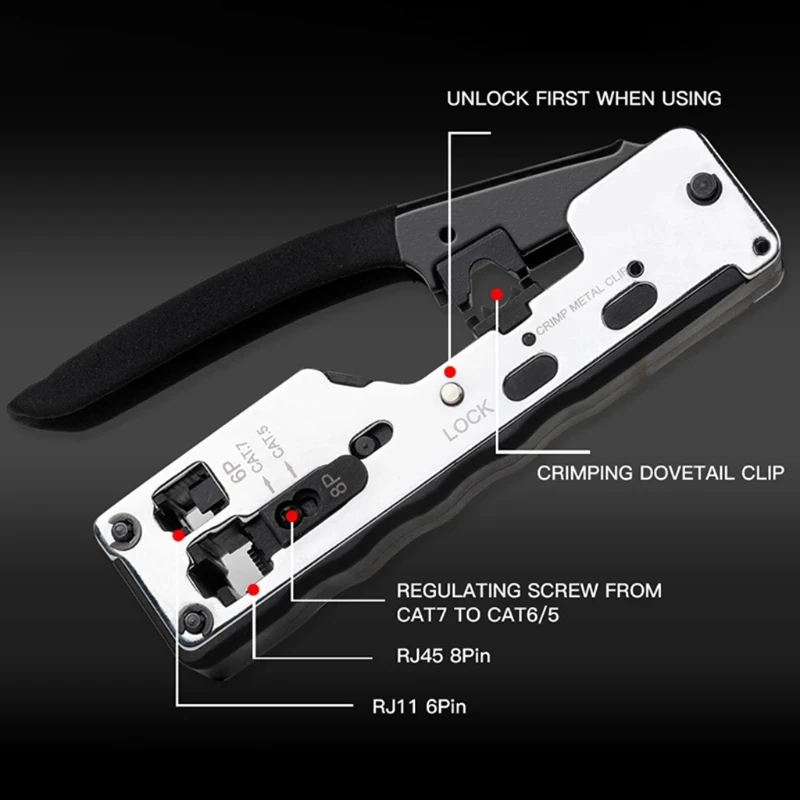 2021 new rj45 clips network tool cable crimper ethernet wire cutter cat7 cat6a cat6 cat5 free global shipping