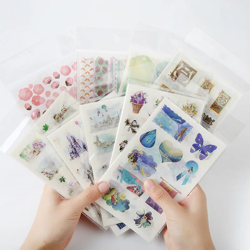 6 листов/упаковка декоративные винтажные наклейки в Корейском