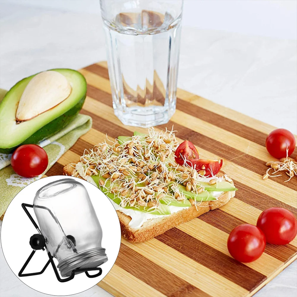 

2 Sets 500ml Glass Sprouter Jar Sprouting Jar Kit For Home Kitchen Garden