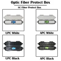 10 Pieces SC APC/UPC Fiber Protect Box White/Black Color with Optic Adapter FTTH Ethernet Networking
