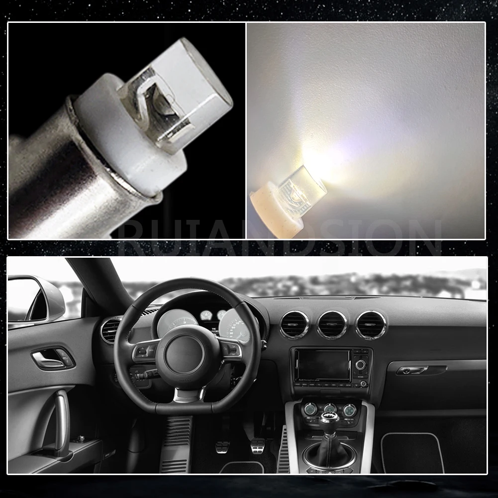 

10 Pcs Lucas Type LED 12V White Mini Warning Lamps Auto Instrument Bulb LLB281 GLB281 BA7S Car Dashboard Indicator Light