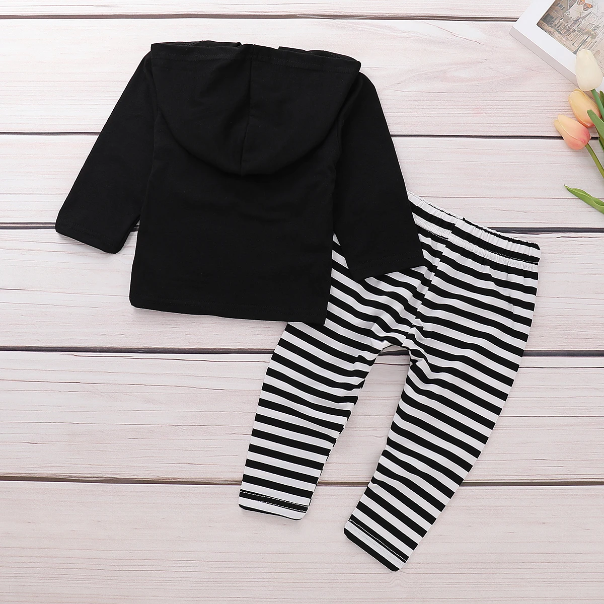 0-24M Baby Girl Outfits Boy Clothes Newborn Hoodie Tops+ Striped Pants Legging Toddler Set