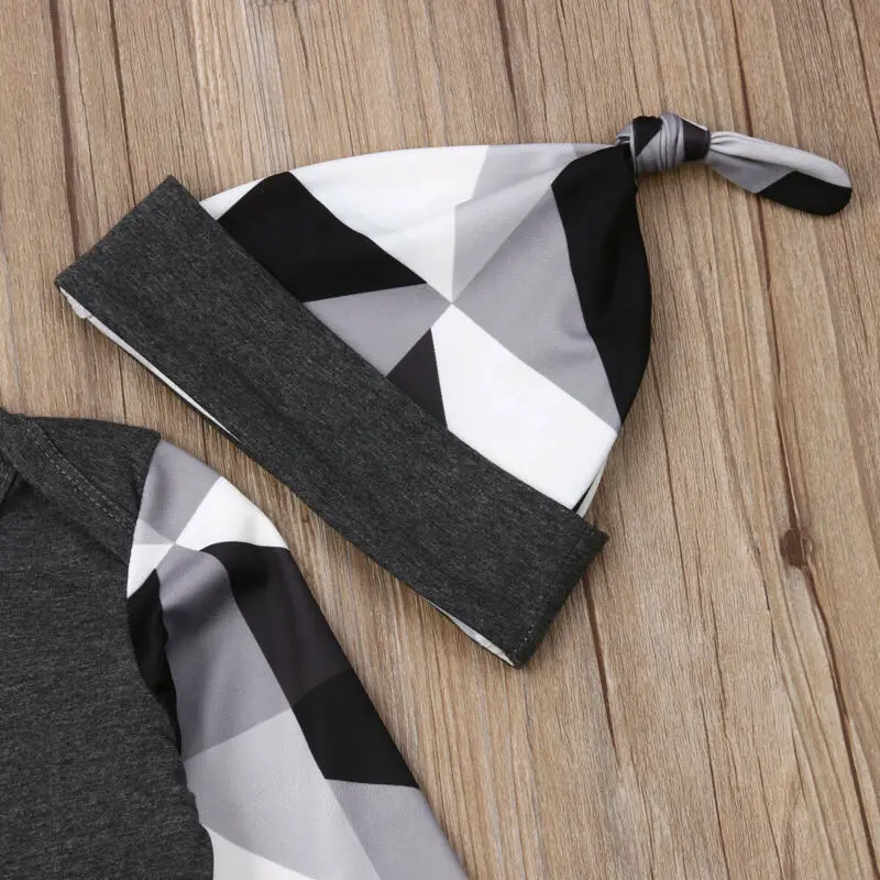 Комплект одежды из 3 предметов для новорожденных мальчиков серые футболки с