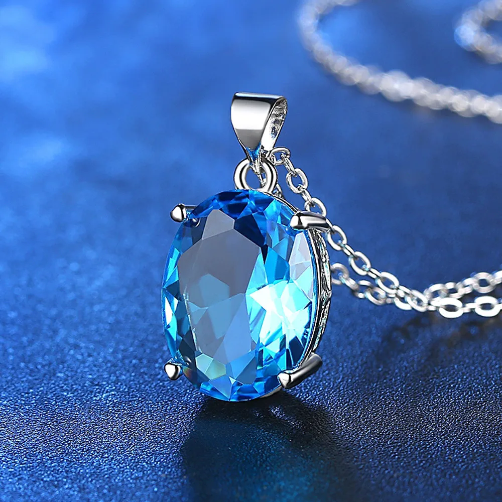 Фото Ожерелье с подвеской из фианита ювелирные изделия подарки женское ожерелье до