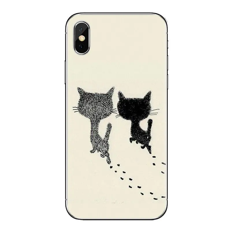 Модный фирменный прозрачный чехол из ТПУ для девочек с животными кошками huawei mate