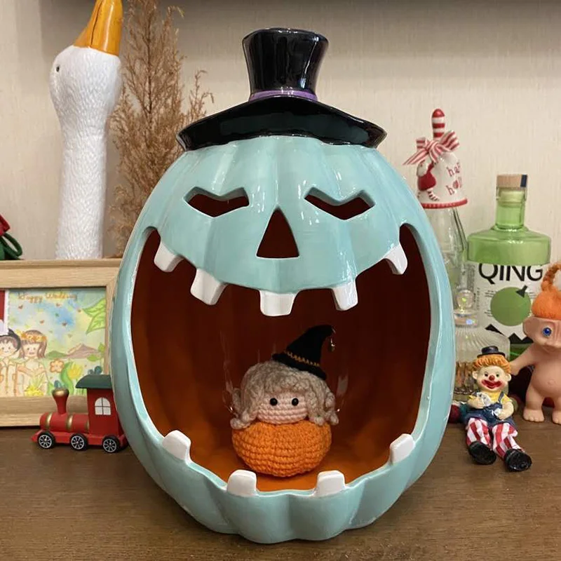 

Christmas ceramic pumpkin ornaments Ghost Festival skull and crossbones event atmosphere decorations Nordic household goods
