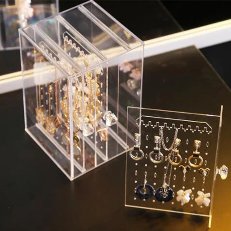 Прозрачная шкатулка для хранения ювелирных изделий демонстрационная подставка