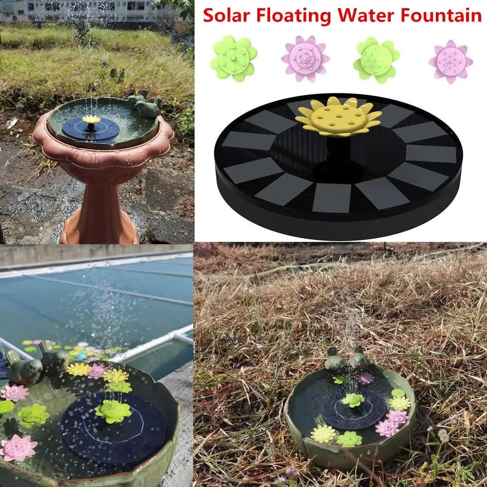 

Mini Solar Fountain Flower Shape Fountain Garden Pool Pond Outdoor Solar Panel Garden Decoration New Arrival