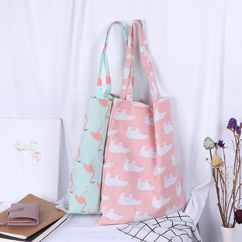 Милая 1 шт. Льняная сумка с животными Экологичная вместительная для покупок