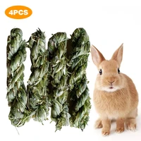 4pcs timothy grass rabbit chew toy hand made small animal play chew molars grass stick for rabbits hamster guinea pigs