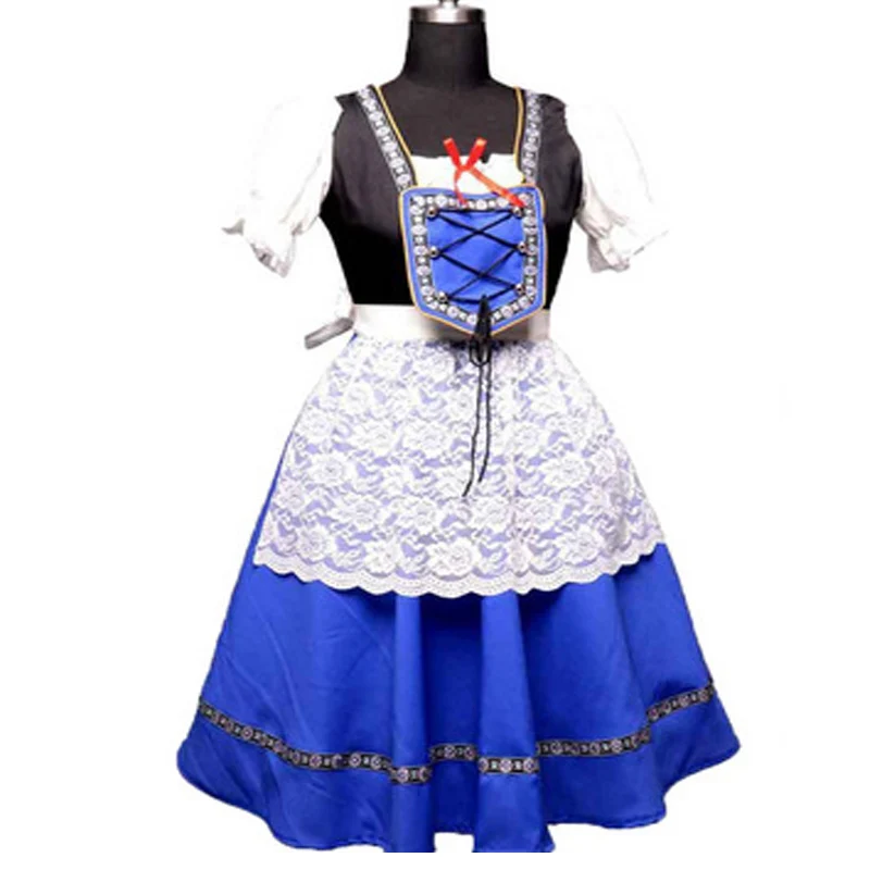 

Carnival Lady The Munich Oktoberfest Costume Germany Bavarian Beer Maid Waiter Dirndl Purple Dress Cosplay Halloween Fancy Party