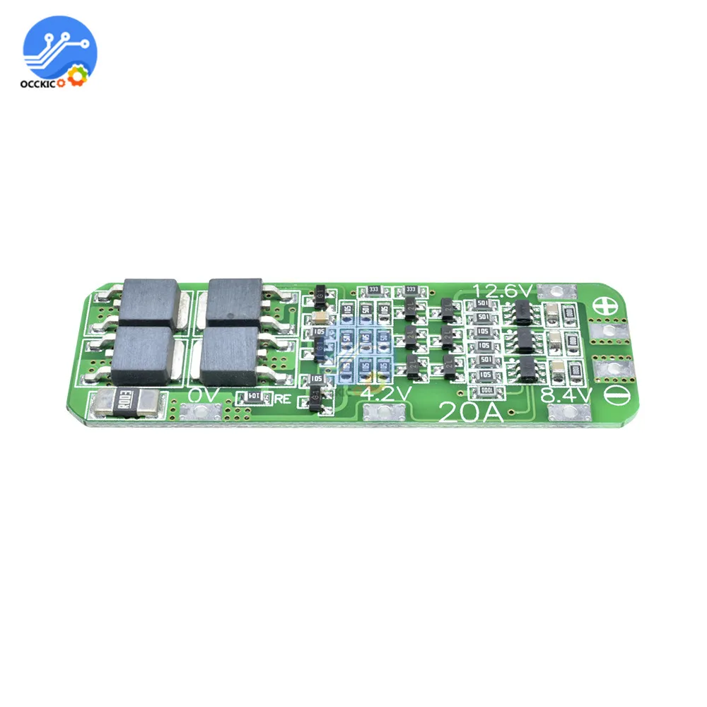 Защитная плата BMS 3S 18650 для зарядного устройства литиевой батареи 20A 12 6 в защитный
