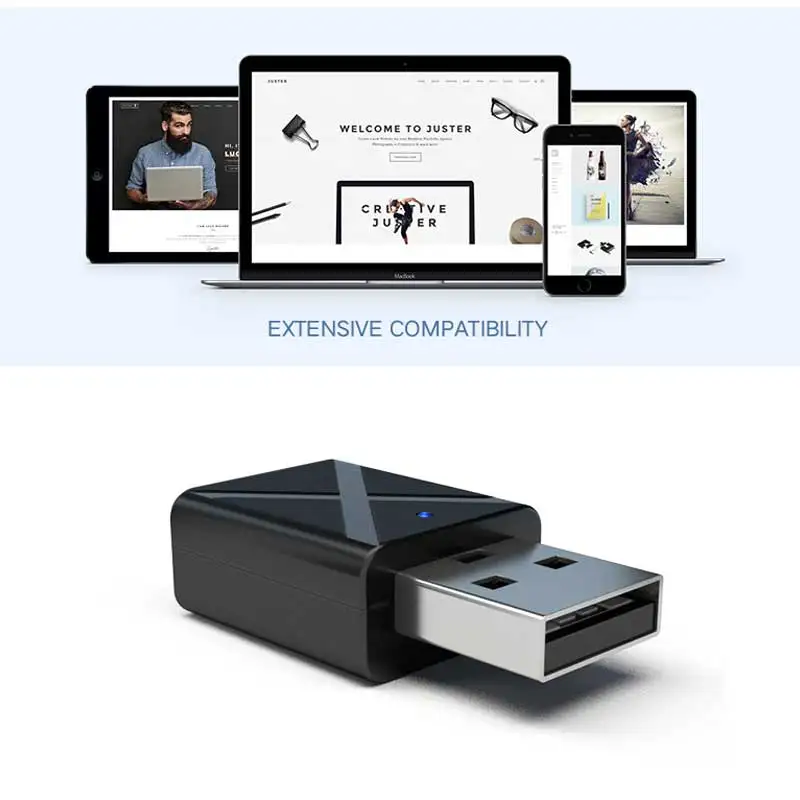 bluetooth 5 0 stereo audio 2in1 receiver transmitter mini bluetooth aux rca usb 3 5mm jack for tv pc a2 car kit wireless adapter free global shipping