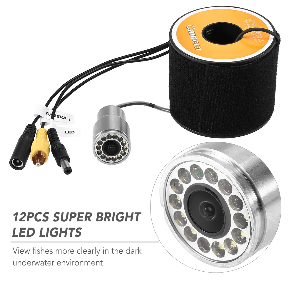 Купить Подводная рыболовная камера 1200TVL, 12 светодиодов, ночное видение, водонепроницаемая камера в форме рыбы для лодки, аксессуары для подледной р...