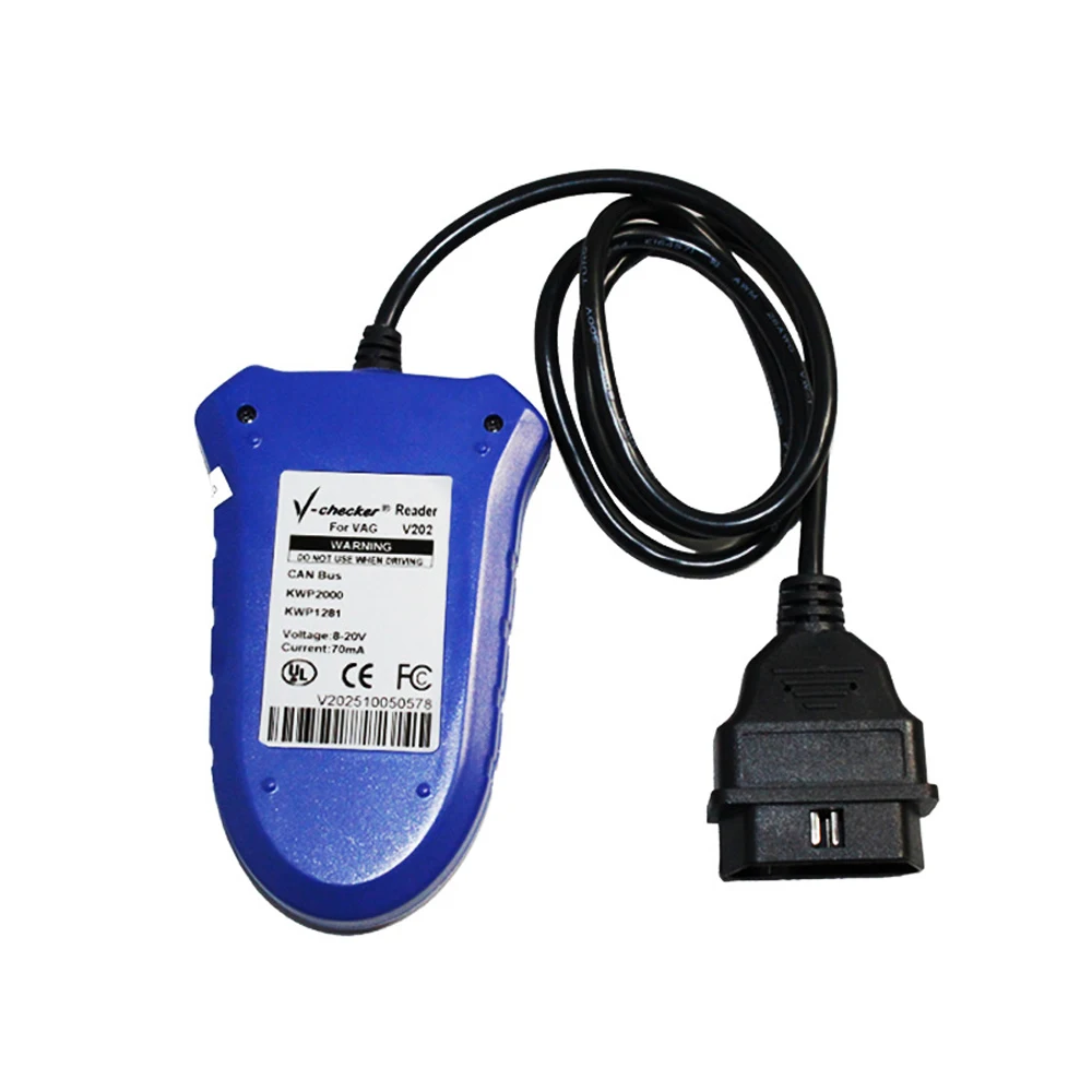 V-checker V202 VAG PRO Code Reader OBD2 Car Diagnostic Tools CAN BUS For VW/Seat/Skoda Audi Clear Fault Codes LCD Display |