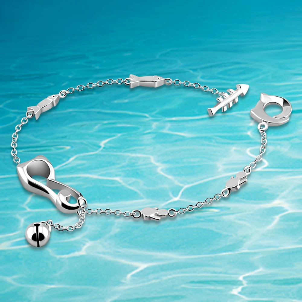 Браслеты на лодыжку женские из серебра 925 пробы анклеты простого дизайна с