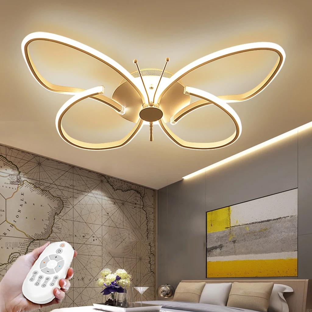 

Dimmable Ceiling Lamp LED Chandelier Modern Design with Remote Control Bedroom Living Room Interior Lighting Decoration Light