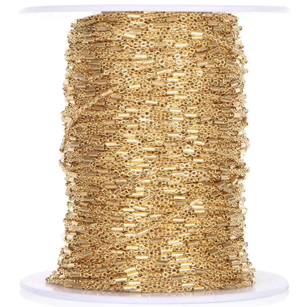 

2Meter/lot Stainless Steel Width 1mm Clip Beads Tube Cable Chain DIY Necklace Making Jewelry Findings Bracelet Accessories