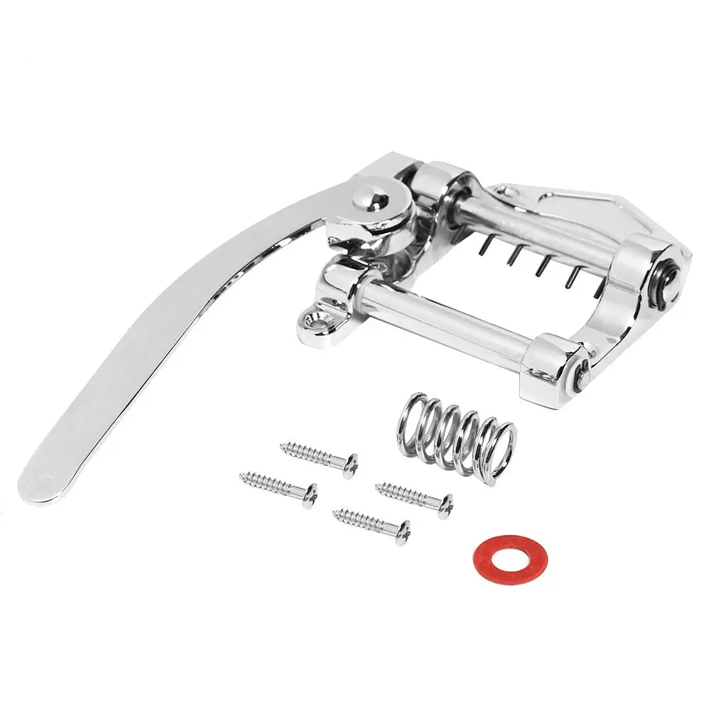

1 Set Electric Guitar Tremolo Vibrato Tailpiece Bridge Chrome Accessories Music Tools