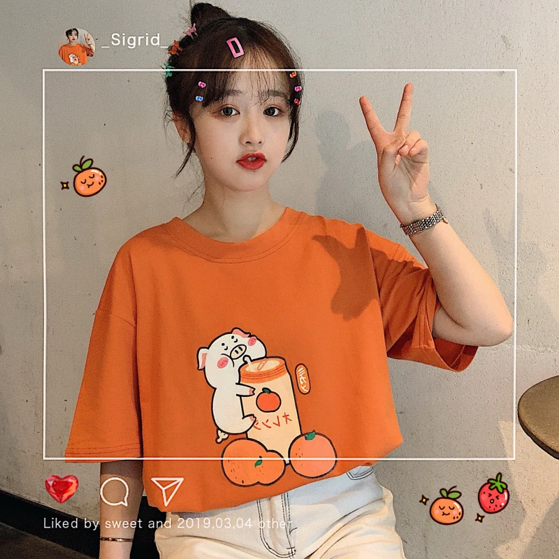 Женская модная повседневная футболка красивые топы модель FP214 весна-лето-осень