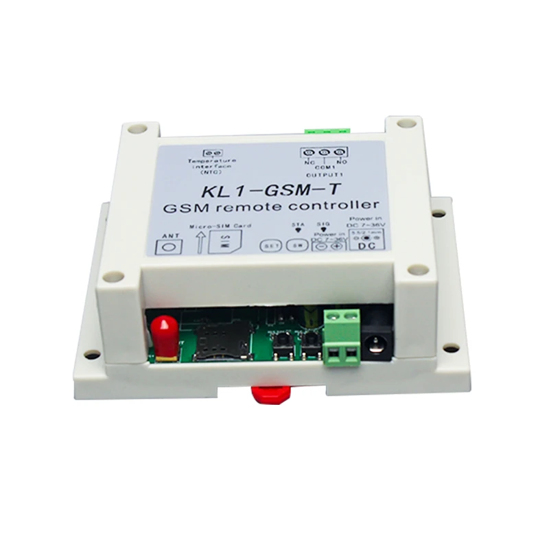 7-36VDC Quad band 850/900/1800/1900 МГц GSM модуль 1 РЕЛЕ GSM удаленный контроль переключатель KL1-GSM-T с 1 метра датчик температуры