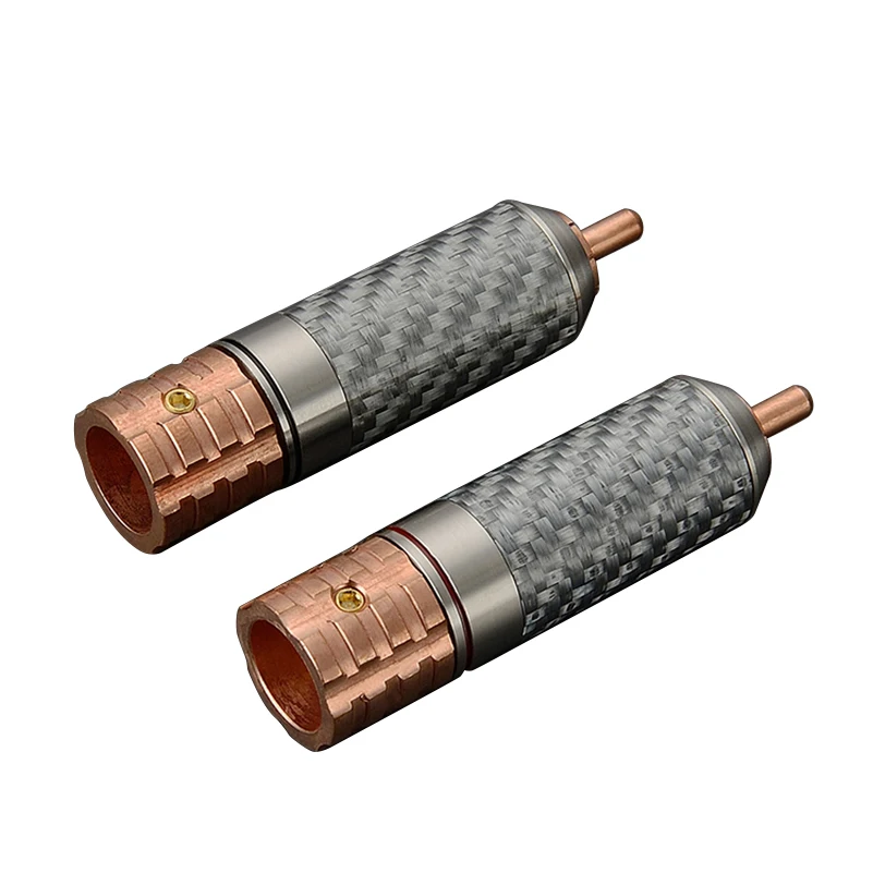 4PCS Viborg VR108 Pure Copper Carbon Fiber screws locking RCA plug connector for Hifi audio cable | Электроника