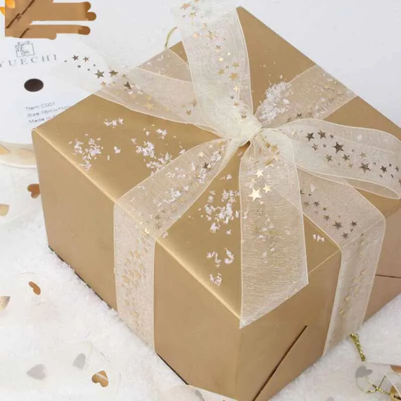 Горячая распродажа 2 5 см 10 ярдов Forever love Snow пряжа лента DIY Подарочная коробка для