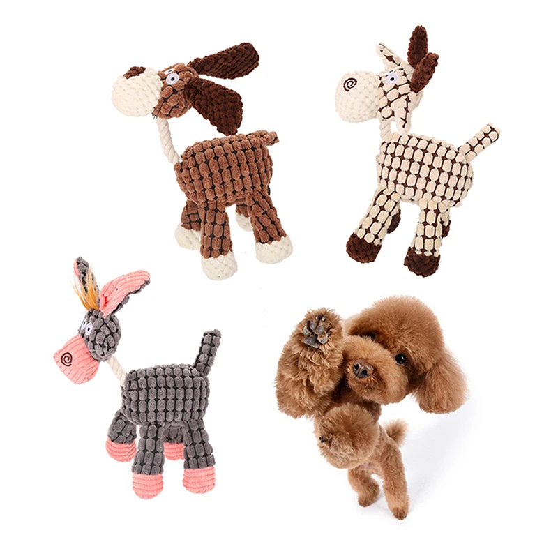 Игрушки Мультяшные собачки для собак форма осла плюшевый щенок пищащая