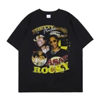 Футболка хлопковая с коротким рукавом, топ продаж в стиле хип-хоп, с графическим принтом Рокки, Повседневная Свободная футболка для пар, как можно скорее