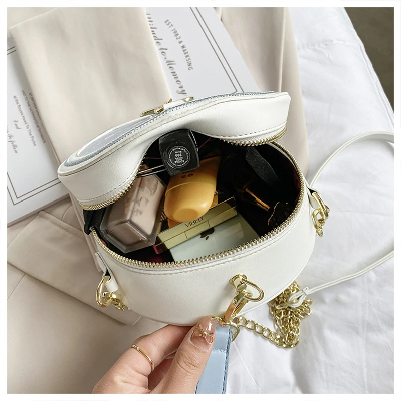 

Cartoon Printed Ladies Bag 2021 New Fashion Luxury Luxury Chain Bag Small Round Bag Student Shoulder Messenger Round Bag