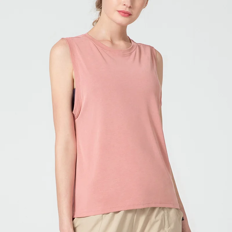 

Europe and America New Style Yoga Vest Sports Coat Female Drawstring Beauty Back Running an Aerobics Loose Breathable Sleeveless