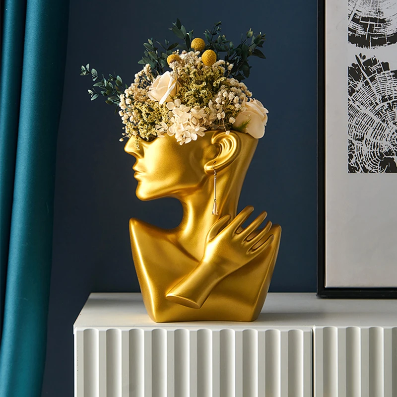 Современная креативная портретная ваза в скандинавском стиле цветочные вазы с