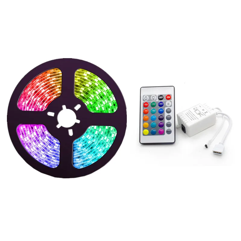

DC12V RGB LED Strip Light 5m 10m Waterproof SMD 5050 Lamp Ribbon With Controller Flexible Tape No Power For Party Home Decration