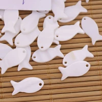 50pcs 8x16mm mini fish shape shell natural white mother of pearl crafts jewelry making diy